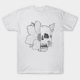 Skull with flower T-Shirt